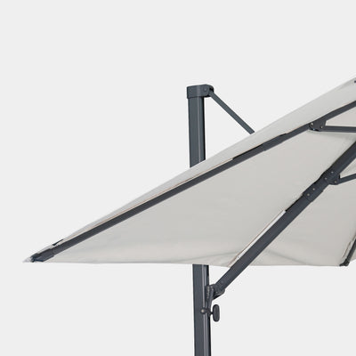 Parasol déporté anti-vent Mistral 3x3m structure gris anthracite