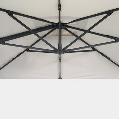 Parasol déporté anti-vent Mistral 3x3m structure gris anthracite