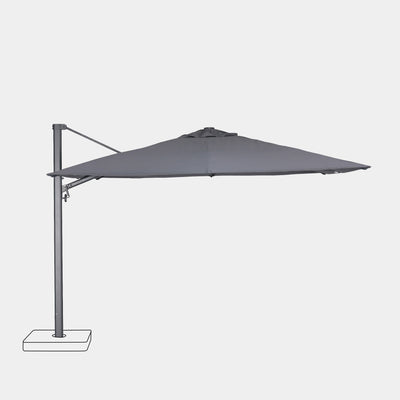 Parasol déporté anti-vent Mistral 3x3m structure gris anthracite