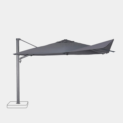 Parasol déporté anti-vent Mistral 3x3m structure gris anthracite