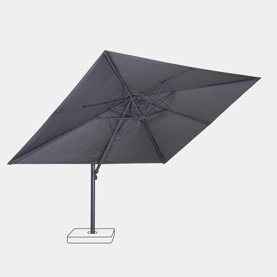 Parasol déporté anti-vent Mistral 3x3m structure gris anthracite