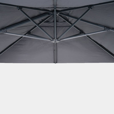 Parasol déporté anti-vent Mistral 3x3m structure gris anthracite