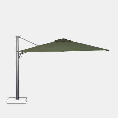 Parasol déporté anti-vent Mistral 3x3m structure gris anthracite