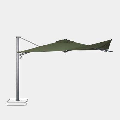 Parasol déporté anti-vent Mistral 3x3m structure gris anthracite