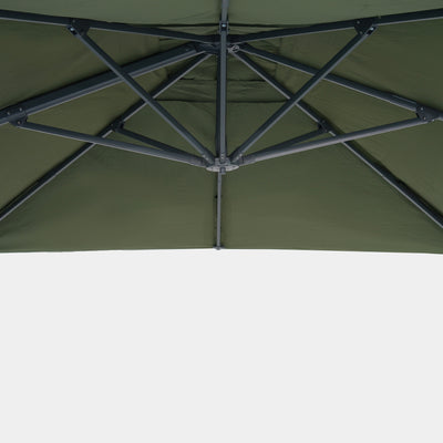 Parasol déporté anti-vent Mistral 3x3m structure gris anthracite