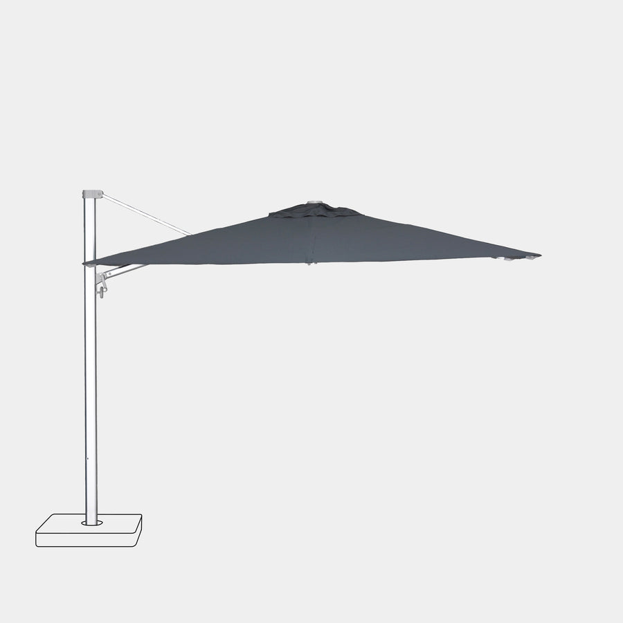 Parasol déporté anti-vent Mistral 3x3m structure gris clair