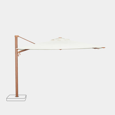 Mistral 3x3m cantilever parasol with wind-resistant wood-effect frame