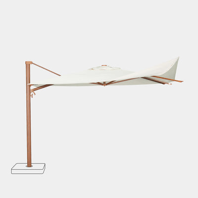 Mistral 3x3m cantilever parasol with wind-resistant wood-effect frame