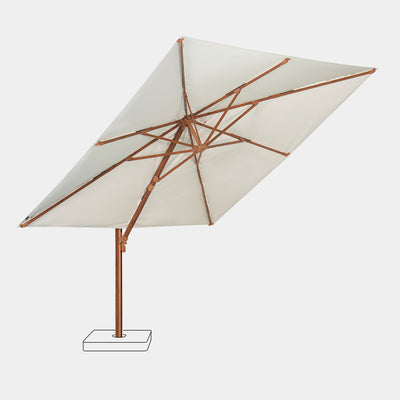 Mistral 3x3m cantilever parasol with wind-resistant wood-effect frame