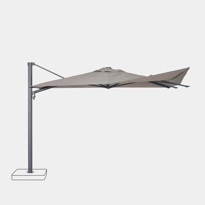 Parasol déporté anti-vent Mistral 3x3m structure gris anthracite