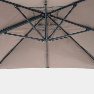 Parasol déporté anti-vent Mistral 3x3m structure gris anthracite