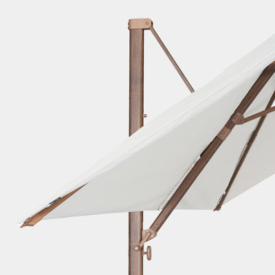 Parasol déporté anti-vent Mistral 3x4m structure effet bois