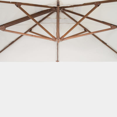 Parasol déporté anti-vent Mistral 3x4m structure effet bois