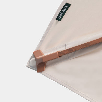 Parasol déporté anti-vent Mistral 3x4m structure effet bois