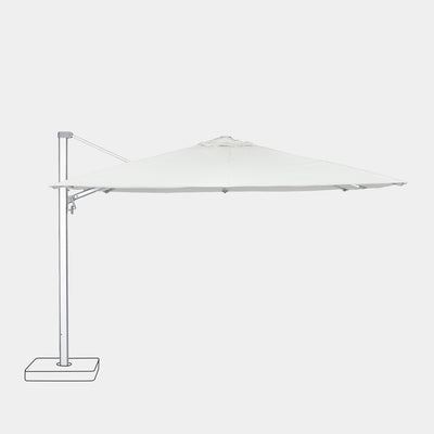 Parasol déporté anti-vent Mistral 3x4m structure gris clair