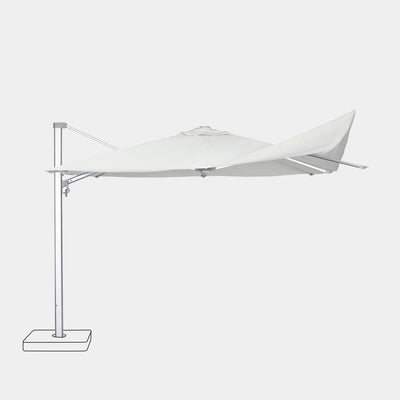 Parasol déporté anti-vent Mistral 3x4m structure gris clair