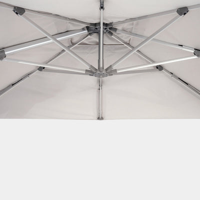 Parasol déporté anti-vent Mistral 3x4m structure gris clair