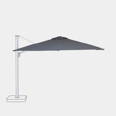 Parasol déporté anti-vent Mistral 3x4m structure gris clair