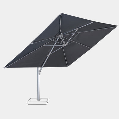Parasol déporté anti-vent Mistral 3x4m structure gris clair