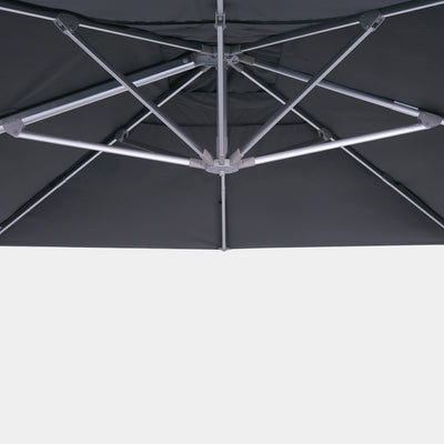 Parasol déporté anti-vent Mistral 3x4m structure gris clair