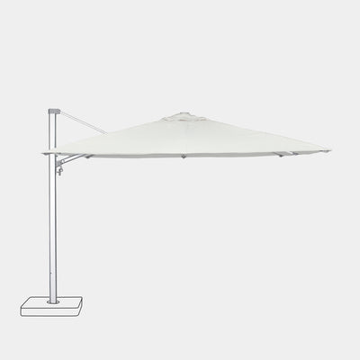 Parasol déporté anti-vent Mistral 3x4m structure gris clair