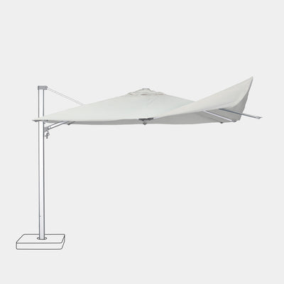 Parasol déporté anti-vent Mistral 3x4m structure gris clair