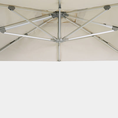 Parasol déporté anti-vent Mistral 3x4m structure gris clair