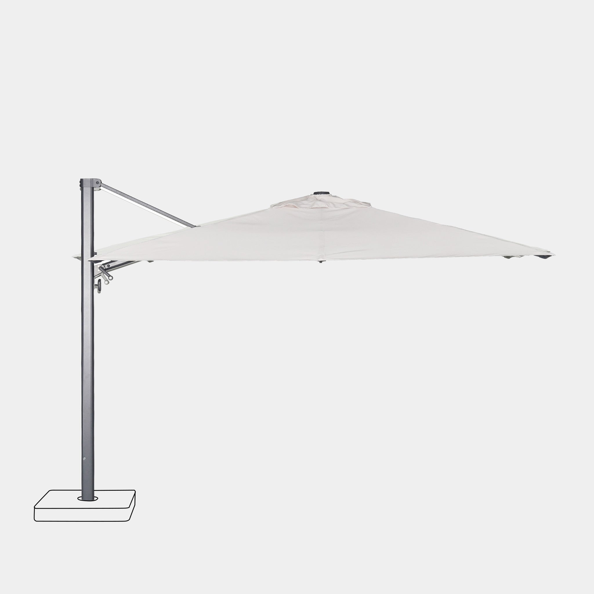 Parasol déporté anti-vent Mistral 3x4m structure gris anthracite