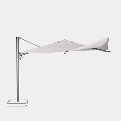 Parasol déporté anti-vent Mistral 3x4m structure gris anthracite