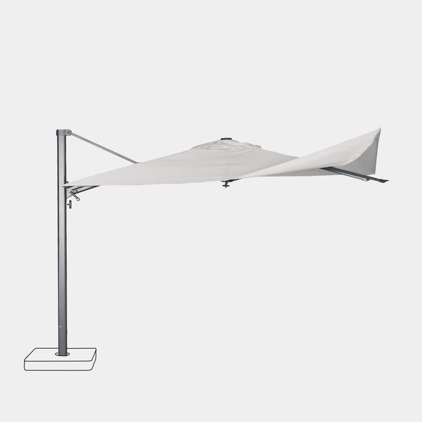 Parasol déporté anti-vent Mistral 3x4m structure gris anthracite