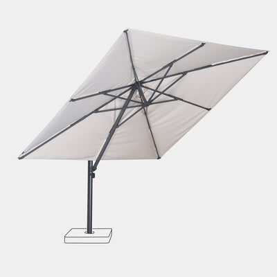Parasol déporté anti-vent Mistral 3x4m structure gris anthracite