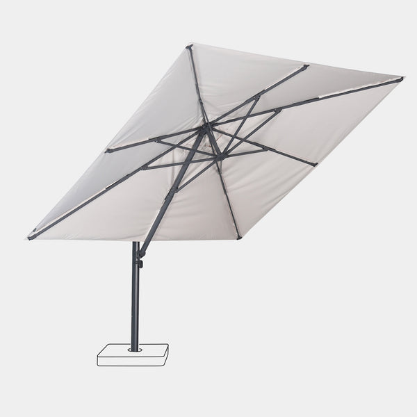 Parasol déporté anti-vent Mistral 3x4m structure gris anthracite