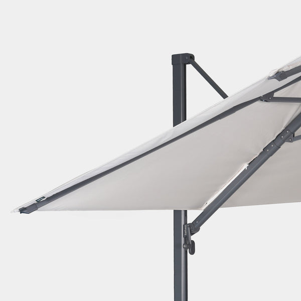 Parasol déporté anti-vent Mistral 3x4m structure gris anthracite