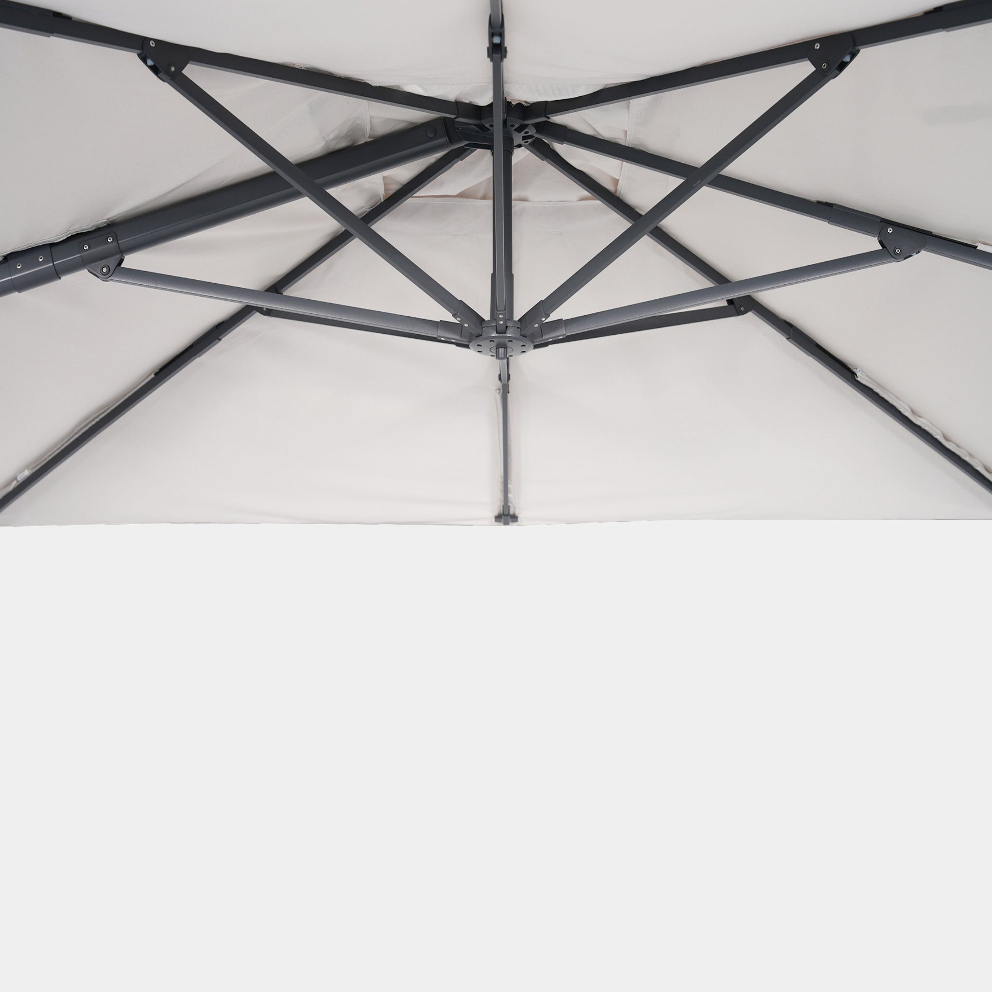 Parasol déporté anti-vent Mistral 3x4m structure gris anthracite