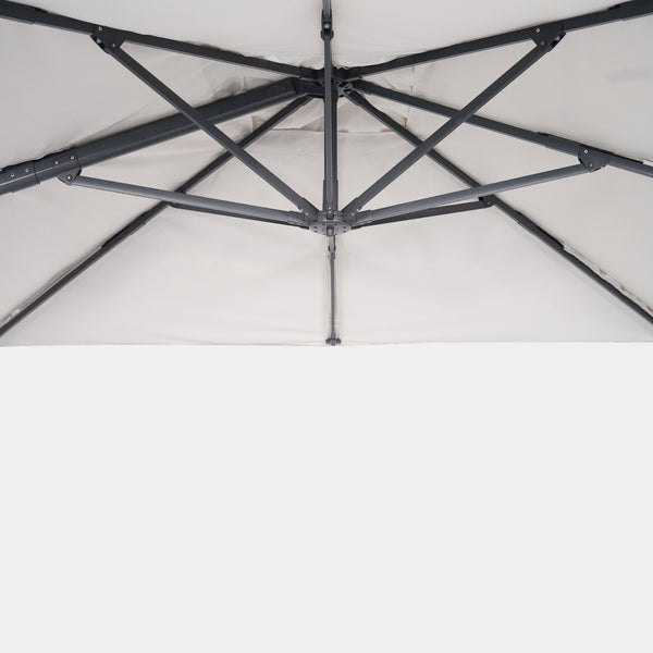 Parasol déporté anti-vent Mistral 3x4m structure gris anthracite