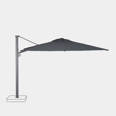 Parasol déporté anti-vent Mistral 3x4m structure gris anthracite