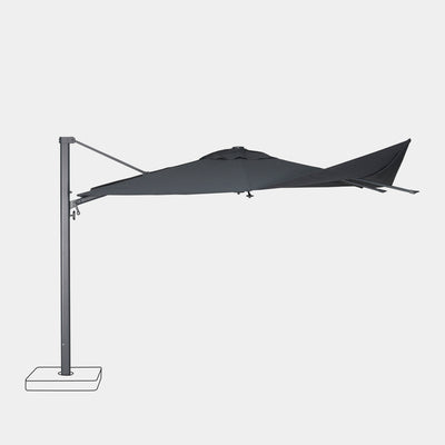 Parasol déporté anti-vent Mistral 3x4m structure gris anthracite