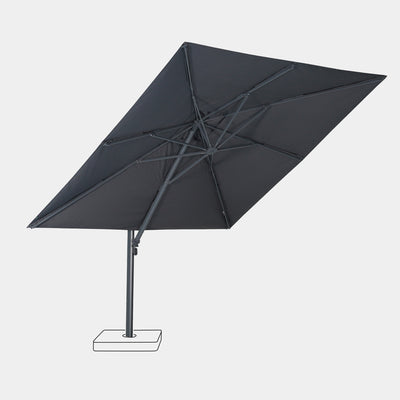 Parasol déporté anti-vent Mistral 3x4m structure gris anthracite