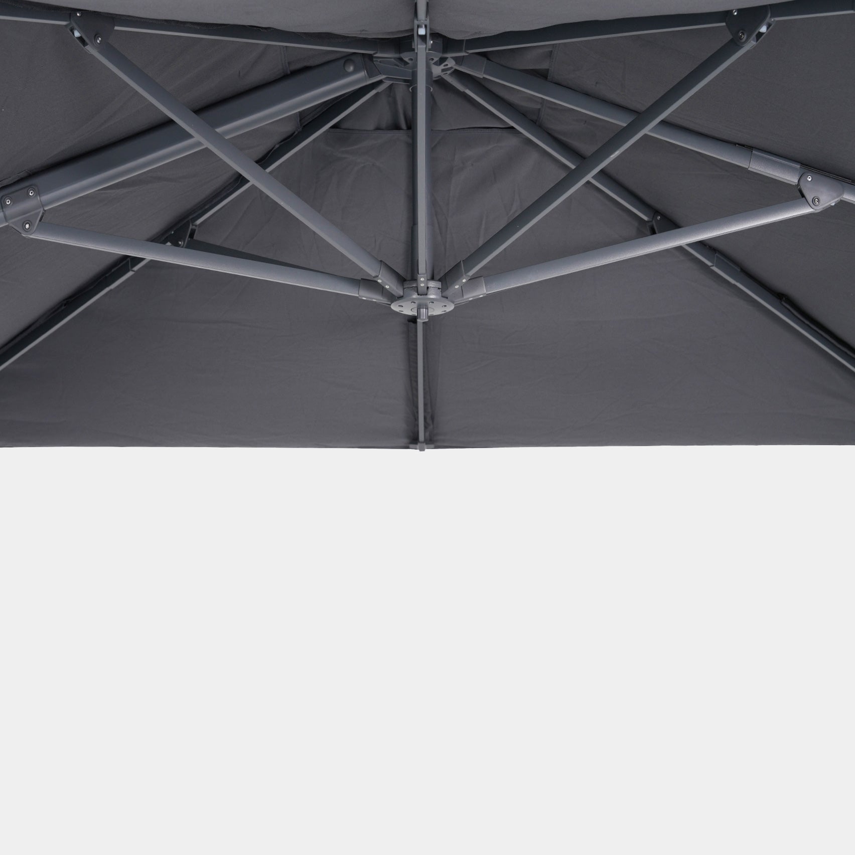 Parasol déporté anti-vent Mistral 3x4m structure gris anthracite