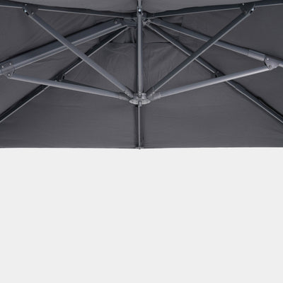 Parasol déporté anti-vent Mistral 3x4m structure gris anthracite