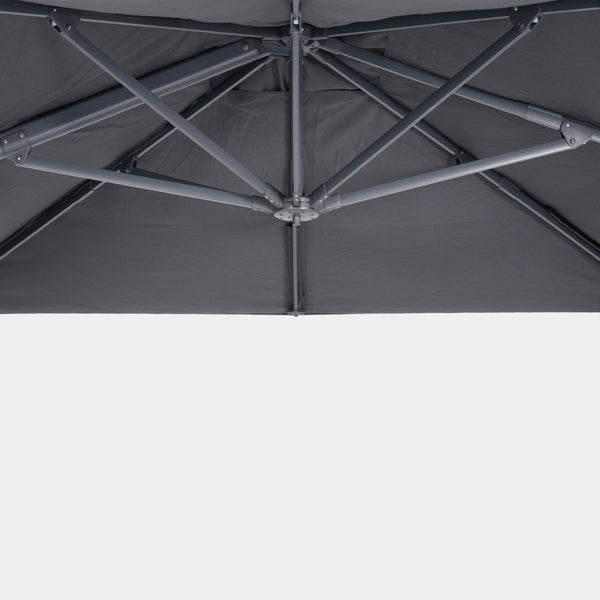 Parasol déporté anti-vent Mistral 3x4m structure gris anthracite