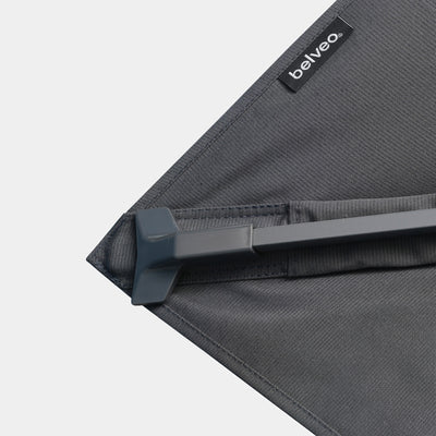 Parasol déporté anti-vent Mistral 3x4m structure gris anthracite