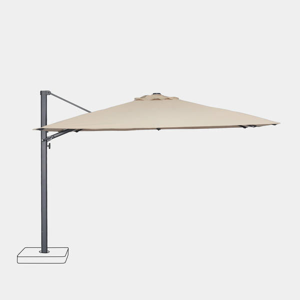 Parasol déporté anti-vent Mistral 3x3m structure gris anthracite