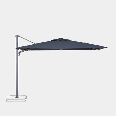 Parasol déporté anti-vent Mistral 3x3m structure gris anthracite