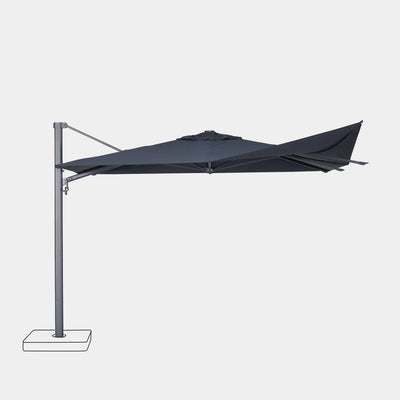 Parasol déporté anti-vent Mistral 3x3m structure gris anthracite