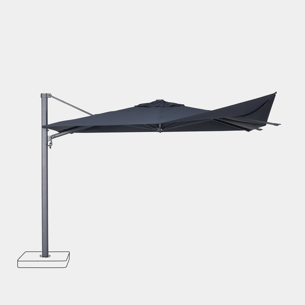 Parasol déporté anti-vent Mistral 3x4m structure gris anthracite