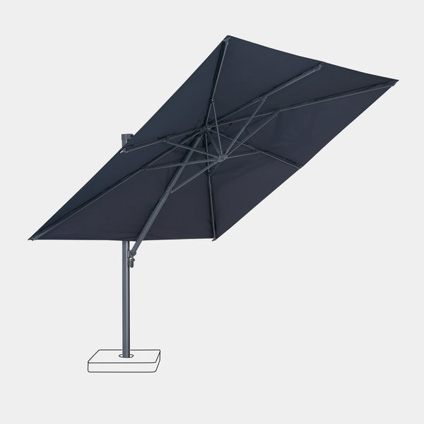 Parasol déporté anti-vent Mistral 3x4m structure gris anthracite