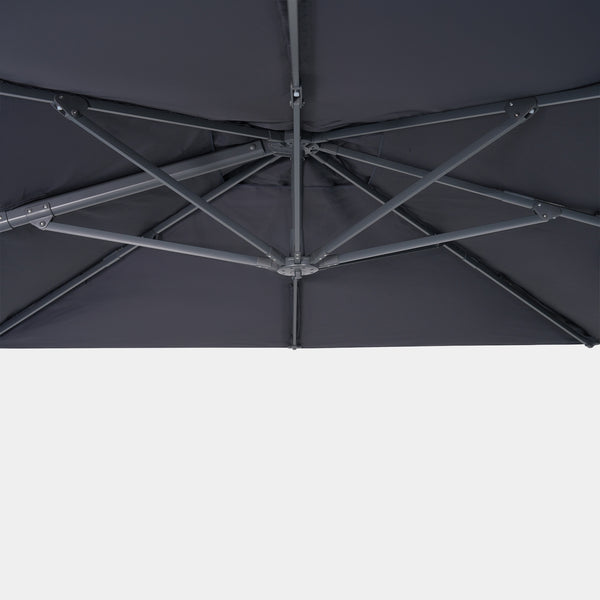 Parasol déporté anti-vent Mistral 3x4m structure gris anthracite