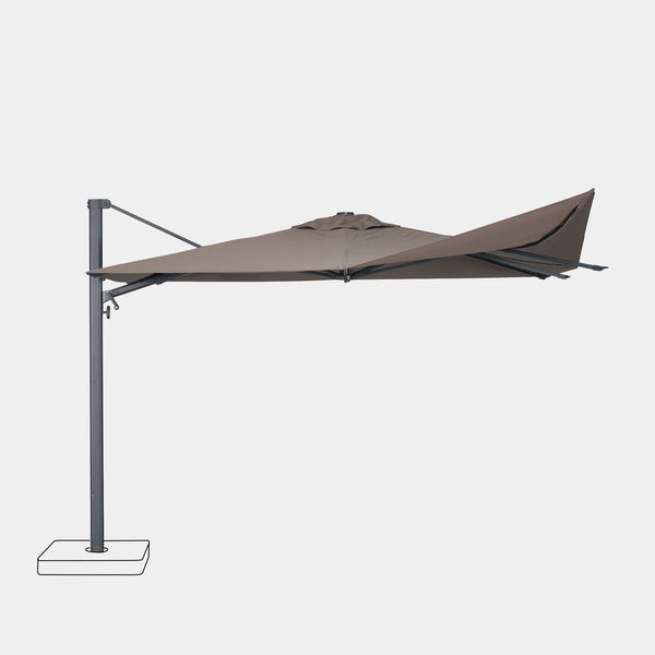 Parasol déporté anti-vent Mistral 3x4m structure gris anthracite