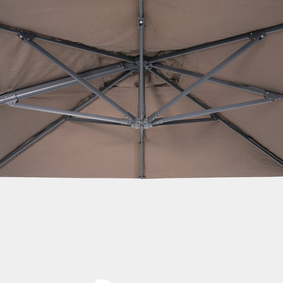 Parasol déporté anti-vent Mistral 3x4m structure gris anthracite